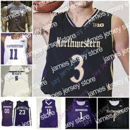 2022 2020 Northwestern Wildcats Basketball Jersey NCAA College Pete Nance Pat Spencer Miller Kopp Ryan Young Boo Buie Gaines Robbie Beran Turner