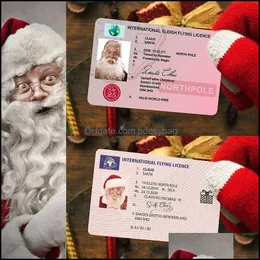 Dekoracje świąteczne 10 Kreatywne Święty Mikołaj Claus Lotnicze prawo jazdy Prezenty dla dzieci Dekoracja drzewa dla dzieci P08 BDESYBAG DHYMY