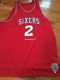 100 ٪ Top Moses Malone #2Sewn Jersey Iverson Mens Size XS-6XL Sitched Basketball Jerseys NCAA