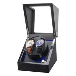 USB -strömförsörjning LED -bakgrundsbelyst mekanisk lindningsbox Motor Shaker Mini Dual Position Watch Winder Holder Storage Organizer 220810