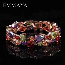 ブレスレットバングルデザイナーEmmaya Factory Price Mona Lisa Multicolor Cubic Zircon Bracelets Bangles Luxury Wedding for Women Crystal Jewelry