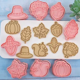 Thanksgiving Baking Moulds Christmas Cartoon Cookie Mold Press Fondant Cookies Decorating Baking-tools Baking-Accessories Cookie Cutter Set ZL1310