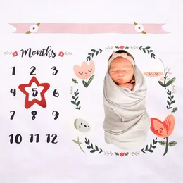 Blankets & Swaddling Born Baby Blanket Manta Play Mat Po Pography Calendar Hair Bow Milestone Background AccessoriesBlankets