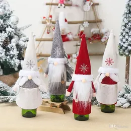 Noel Süslemeleri Toppers Gnomes Bebek Şişesi Kapağı Merry Dekorasyon Masa Hediyesi 37x15cm DD