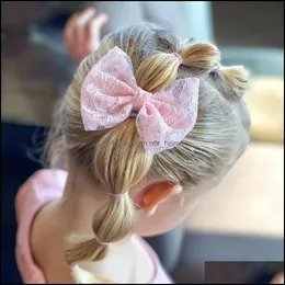 Аксессуары для волос 15704 Baby Girl Lace Bowknot Barrettes Clips Princess Girls Hairpin Barrette Дети бросают доставку 2021 Baby Mxhome Dhuqk