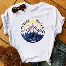 Women's T-Shirt Women 2022 Feather Wander Mountain Fashion Clothing Print Lady Womens Top Ladies Stylish T Shirt T-shirts Tee