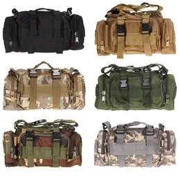 Outdoor Tactical Bag Military Molle Ryggsäck Vattentät Oxford Camping Vandring Klättring Midja s Travel Shoulder Pack 220818