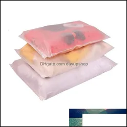 Förpackningspåsar 100 st resualable Clear Packaging Acid Etch Plasticbags Shirts Sock Underwear Organizer Bag Drop Delivery 2021 Dayupshop DHXPB