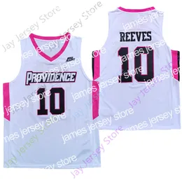 2022 2020 New NCAA 프로비던스 Friars Jerseys 10 Reeves College Basketball Jersey White Black 올 스티치 크기 청소년 성인