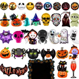 Festdekoration levererar halloween sp￶ke ballonger bat spindel skalle pumpa globos barn leksaker folie luft ballonger halloweens