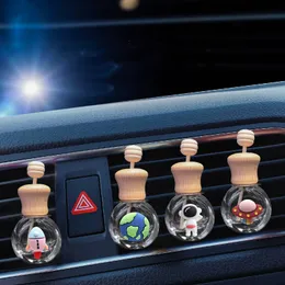 100st Cartoon Car Parfume Glass Bottle With Vent Clip Essential Oils Diffuser Bottles Car Air Freshener Ornament Decorations