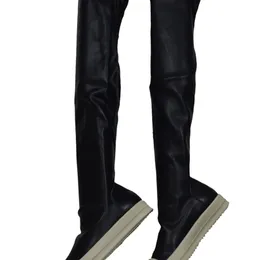 Owen Seak Kadın Ayakkabı Diz Yüksek Botlar Lüks Eğitmenler Kış Gezgin Marka Kar Bahar Daireler Ayakkabı Siyah Büyük Boyu Botlar 220819