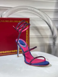 SnakeLike Twining Sandals Women Summer Stilly Heels أول طبقة من Womenide Women Designer أحذية فاخرة أفضل حفل زفاف جودة