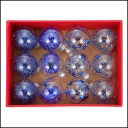 Decora￧￣o de festa 1 caixa de bolas de Natal Tree pendurado ornamento decora￧￵es de natal entrega 2021 home Garden Festive Suppl bdesybag dhbwp