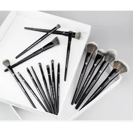 PRO BLACK Make-up-Pinsel-Set, 16-teilig, weiches Kunsthaar, für Gesicht, Foundation, Puder, Rouge, Lidschatten, Augenbrauen-Liner, Beauty-Kosmetik-Tools