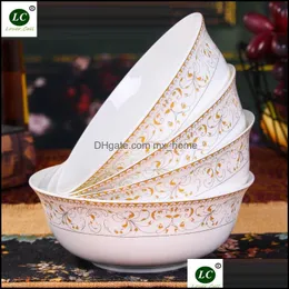 Bowls 7Inch Noodle 4Pcs/Pack Dinnerware Set Bone China Tableware 500Ml Drop Delivery 2021 Home Garden Kitchen Dining Bar Mxhome Dhkg3