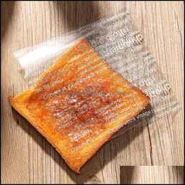 Geschirr-Sets 15 x 15 cm transparente Donut-Verpackungsbeutel Grade Ps Brotverpackung Ölabsorbierendes Blatt Backpaket Werkzeuge Backen Pap Mxhome Dh2Yq