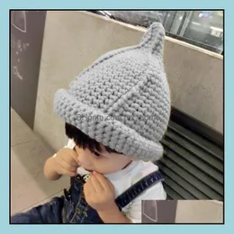 Caps Hats Baby Beanies Children Knitted Boys Girls Autumn Winter Kids Headwear Crochet Hat Warm Mxhome Drop Delivery 2021 Ba Mxhome Dhtej