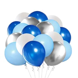 12 "Королевское голубое серебряное латексные воздушные шары конфетти металлические воздушные шары