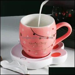 Mugs 2022 Christmas Mug Ceramic Drinking Cup Breakfast Milk Coffee Home Kitchen Drinkware Decorations Gift Drop Delivery Carshop2006 Dh2Yt