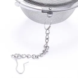 Stainless Tea Steel 304 Strainer Tea Pot Infuser Mesh Ball Filter With Chain Tea Maker Tools DrinkwareJK56