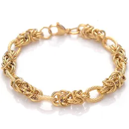 Bangle Designer MIASOL Handgjorda kvinnor Mens Rostfritt stål Länkade charm S smycken Guld/silverfärg Curb Cuban Link Chain Armband