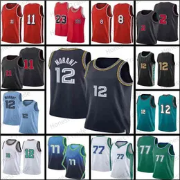 남자 농구 77 Luka 12 Ja Doncic 23 MJ Morant Jersey Basketball 33 Scottie Pippen Dennis Rodman Dirk Kristaps Nowitzki Demar 11 Derozan l