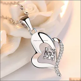 Pendant Necklaces Lnrrabc Trendy Crystal Friendship Shape Small Love Heart Long Chain Statement Necklace Stone Sier For Dhseller2010 Dhqk7