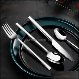 Ужины наборы посуды из нержавеющей стали ложки Spoon Series Cuttlery Nordic Home Jogo de Jantar Kitchen Bar Di50CJ доставка MJBag DHSKW