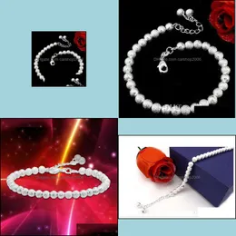 سوار سوار بالخرائط المخرمة للنساء الرجال الاسترليني sier صفيحة على alloychain bead ball bracelets barcelets drop carshop2006 dhquy