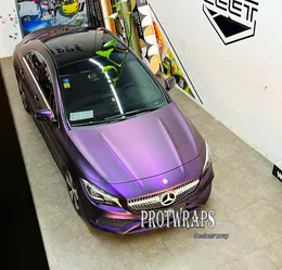 Premium Super Purple Magic Matte Vinyl Wrap för hela bilkroppens omslagsfolie som täcker film 1080 Series Initial Low Tack Glue 1.52x20M Roll 5x65ft