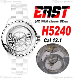 East J13 38mm H5240 A12.1 Automatyczne męskie panie unisex zegarek Korea Ceramiczne białe graffiti Ceramika Bransoletka Super Edition Watche Watche Pureteime