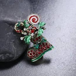 Pins Brooches Xmas Enamel Brooch Snowman Santa Claus Tree Wreath Metal Fashion Jewelry Gift For Women Merry Christmas Decor GiftsPins