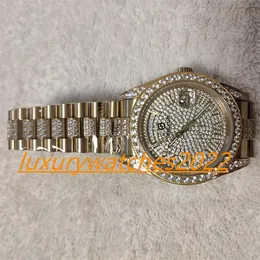 MP Factory Mens Watch 41mm 18K Yellow Gold II 228349 116300 Full Iced Full vs Diamond Automatic Movement Mechanical 904L rostfritt st￥l Sapphire -armbandsur