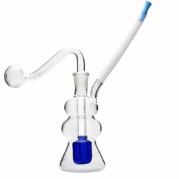 Kürbisstil Mini Glassölbrenner Wasserrohr Bong Bubbler Raucher Accessoire mit Glasschale Silikonrohr Mundstück