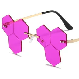 ファッションリムレスサングラスパーソナリティ不規則なサングラスガラス面白いゴーグルマスカレード眼鏡装飾