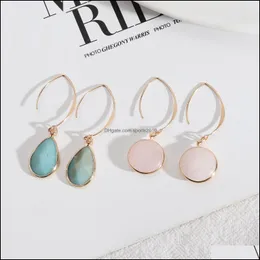 Arte e artigianato in pietra naturale ciondoli Amazonite Rose Quartz Crystal Acqua Gocce Drop CHEWEY GOWEY GOLD CHOOP per Wome S Sports2010 DHVXQ