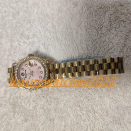 Макер -производитель Lady Watch 31 мм 18K Gold Diamond Dial/Bezel Автоматическое движение механическое 904L из нержавеющей стали сапфировые бризовые часы