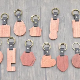 11 모양 개인화 된 나무 열쇠색 체인 수제 빈 나무 키 체인 DIY 공예 아버지의 날을위한 키링 선물 창조 선물