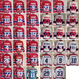 Montreal''Canadiens''Nuove maglie retrò di hockey su ghiaccio 18 Serge Savard 19 Larry Robinson 23 Bob Gainey 26 Naslund Dryden Roy Turgeon 79 Markov Cup