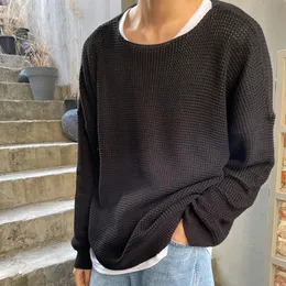 Erkek Sweaters Erkekler Giyim Kazak Sonbahar ve Kış Gevşek All Maç Kore tarzı Vintage Büyük Kint Çiftleri Yuvarlak Yaka Yatırma