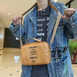 Kraft Paper Messenger Bag Outdoor Waterproof Waterproof Single Remer torebki Ins Fashion Crossbody Bag