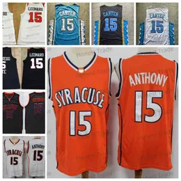 NCAA Basketbol Syracuse Orange 15 Carmelo Anthony Jersey Kuzey Carolina Koleji 15 Vince Carter Blue San Diego Kawhi Leonard Beyaz Basketba