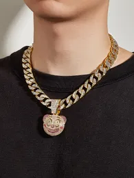 الهيب هوب بلينغ أزياء سلاسل المجوهرات رجالي الذهب الفضة ميامي كوبية سلسلة الوصلة قلاد