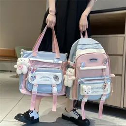 JOYPESSIE Fashion Women Backpack Cute Nylon Waterproof Set Bag Rucksack Teens Kawaii Bookbag for Girls Schoolbag Travel Mochila 220819
