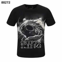 Camiseta de diseñador para hombre Calavera Verano Básico Carta de impresión de cristal sólido Monopatín Casual Punk tops Camisetas Moda ropa de lujo manga corta 100% algodón M-3XL