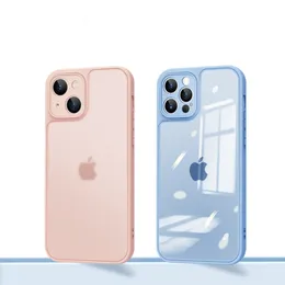 무광택 명확한 전화 케이스 소프트 TPU 충격 방지 표지 iPhone 15 14 13 Mini 12 11 Pro X XS Max 7 8 Plus 카메라 화면 보호기