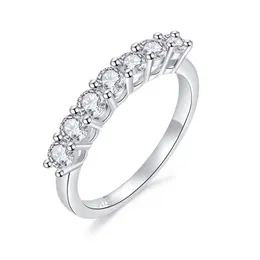 Def atacado Def Moissanite Ladies Rings 925 Jóias de Prata Sterling Girl Seven Stones Eternity Ring Mulheres