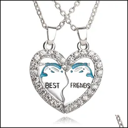 Collane con ciondolo Best Friends Cuore d'oro Bestie Mosaico Collana con incisione Drop Delivery 2021 Pendenti per gioielli Newdhbest Dh90Q