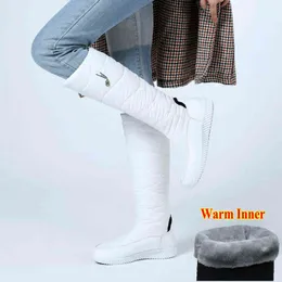 Boot Warm Fur Plush Down Waterproof Snow Brand Winter Women Mother Shoe Fashion Casual Knee High Plu Size Drop Shipping 220805